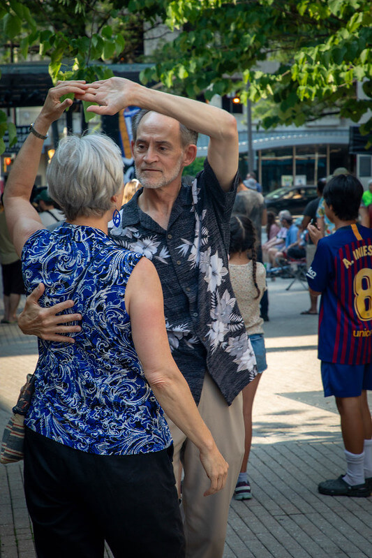Portrait concert scene in Downtown Ithaca