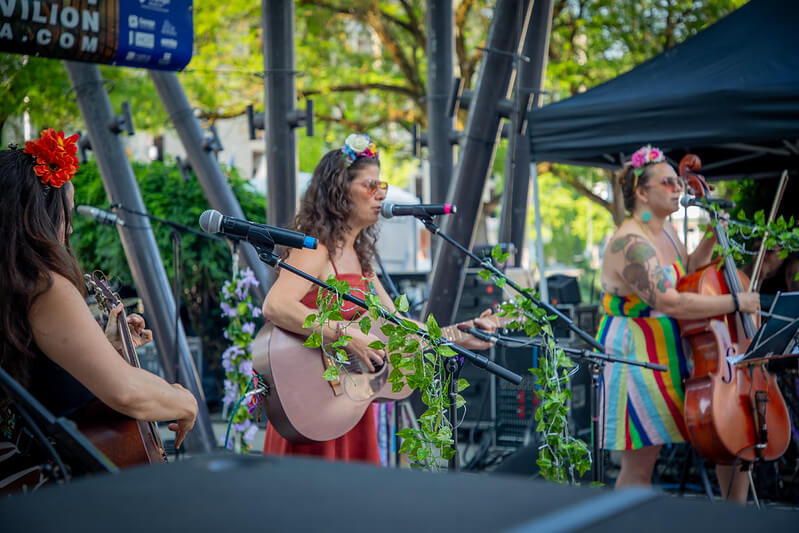 Concert crowd in Downtown Ithaca