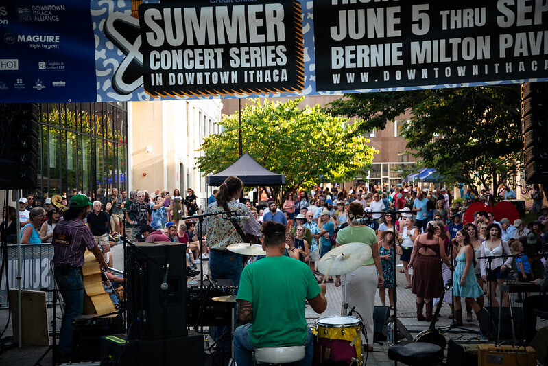 Wide summer concert moment in Ithaca