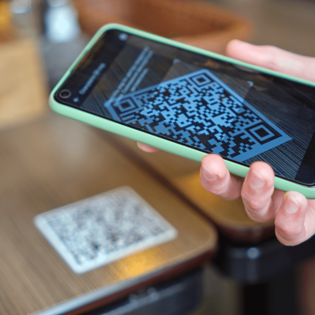 Guest scanning a QR code on the Comfort Food Trail