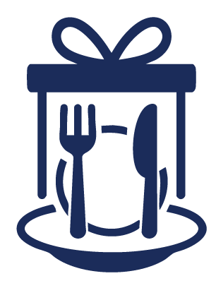 Gift box and dish icon for Comfort Food Trail prizes