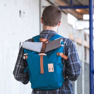 blue backpack