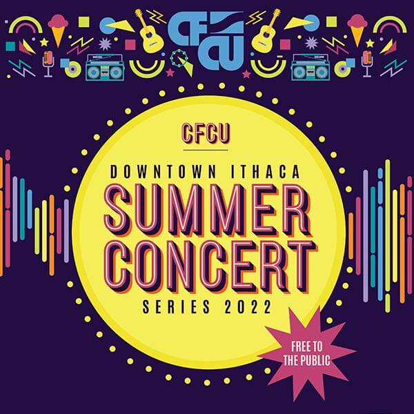 Summer Concert Series instagram image with sponsor CFCU on it and the words "free to the public"